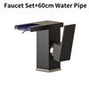 Led Bathroom Rgb Sink Mixer Tap Temperature Sense Waterfall Faucet Change Color