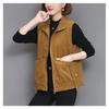 Women's Plus Size Retro Corduroy Vest: Sleeveless Spring/Autumn Casual Style for Middle-Aged Moms.