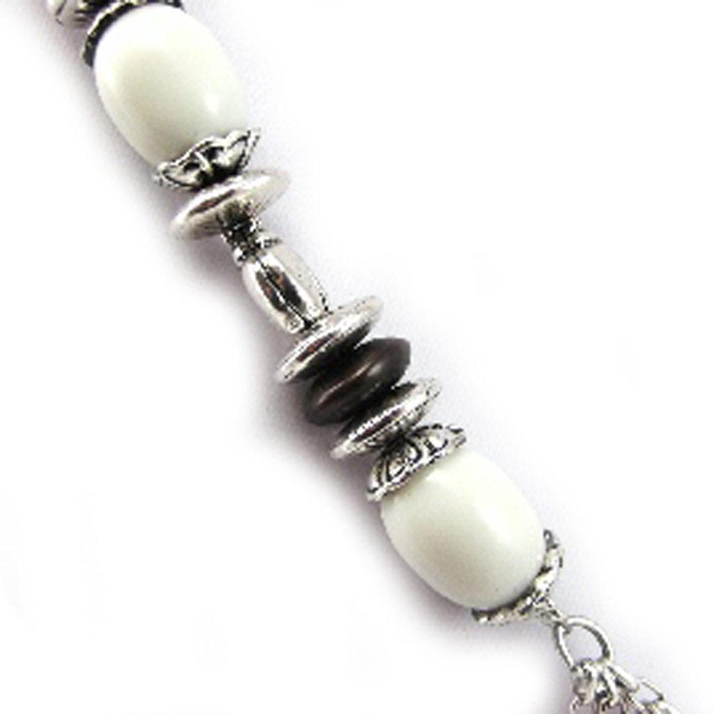 Les Trésors De Lily [G0189] - Designer Necklace 'Bouquet Fleury' Beige