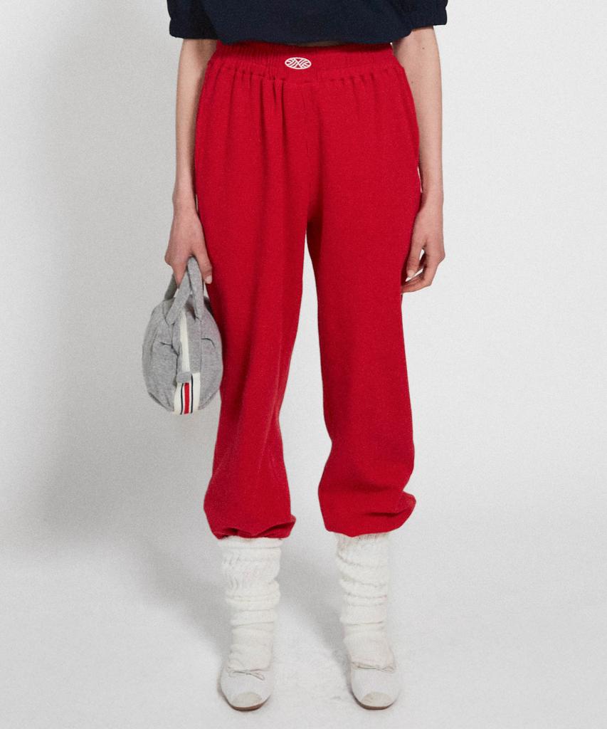 Minasu Track Logo Waffle Jogger Pants_Red