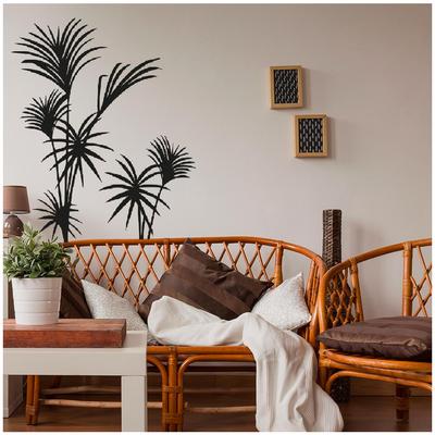 [R4063] - Black 'Palm Trees' Sticker Sheet - 50x70 Cm