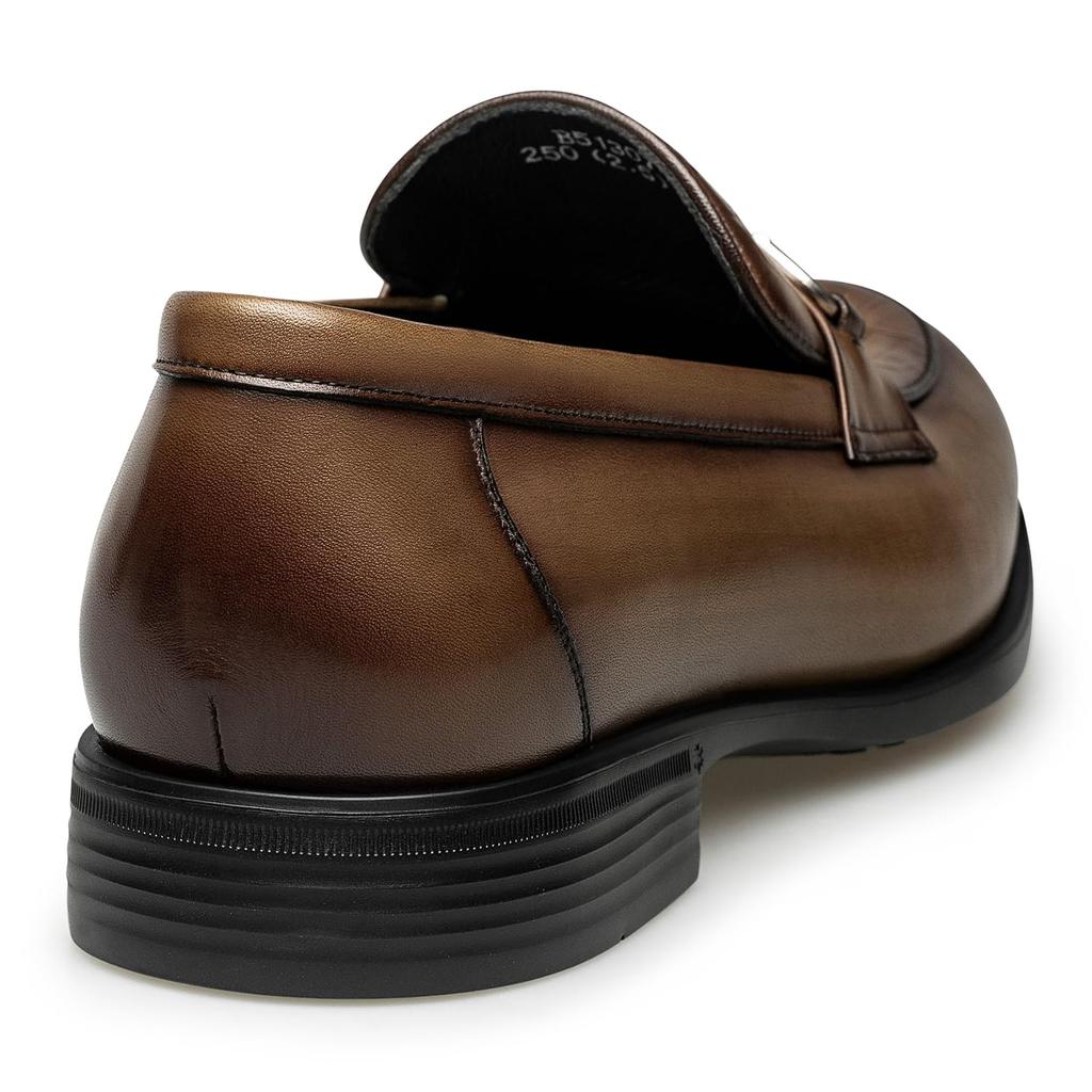 ZERO 2025 Genuine Leather Canvas Ultra Business Size Men's Loafers, Breathable, Comfortable, Non-Slip, Hardwearing, Casual, Lightweight, Brown, 25.0cm