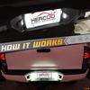 HERCOO LED License Plate Light Lamp Lens White Bulbs Black Truck Rear Housing Compatible With 2005-2015 Tacoma 2002-2013 Tundra Pickup Truck Rear
