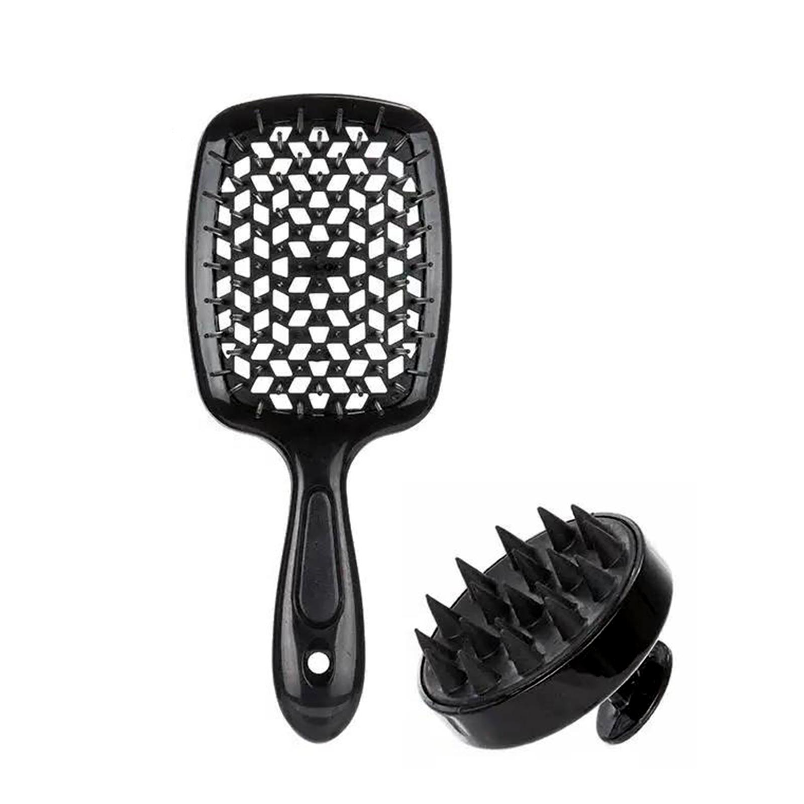 

2 шт. Широкі зубці для масажу шкіри голови Гребінці з повітряною подушкою Портативна силіконова щітка для шампуню Чорно-фіолетова масажна щітка для шкіри голови Салонна укладка