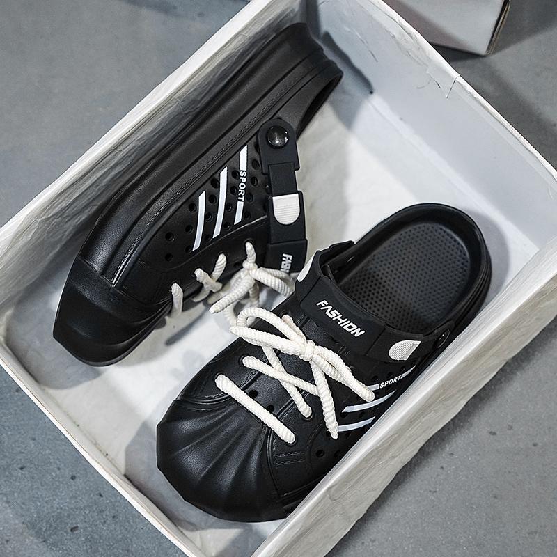 Fashion Men's Slip-on Waterproof Sandals Round Toe Male Summer EVA Water Shoe New Popular Men Outdoor Fishing Shoes Mans Slipper