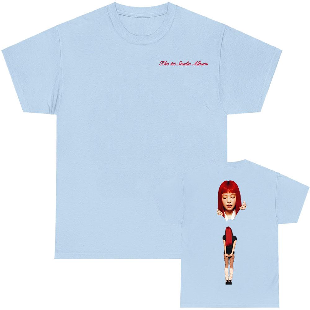 Jennie Ruby The 1st Studio Album Merch T-shirt Cotton Short Sleeve Male Tshirt Unisex Streetwear Hip Hop Korean Singer Print Tee