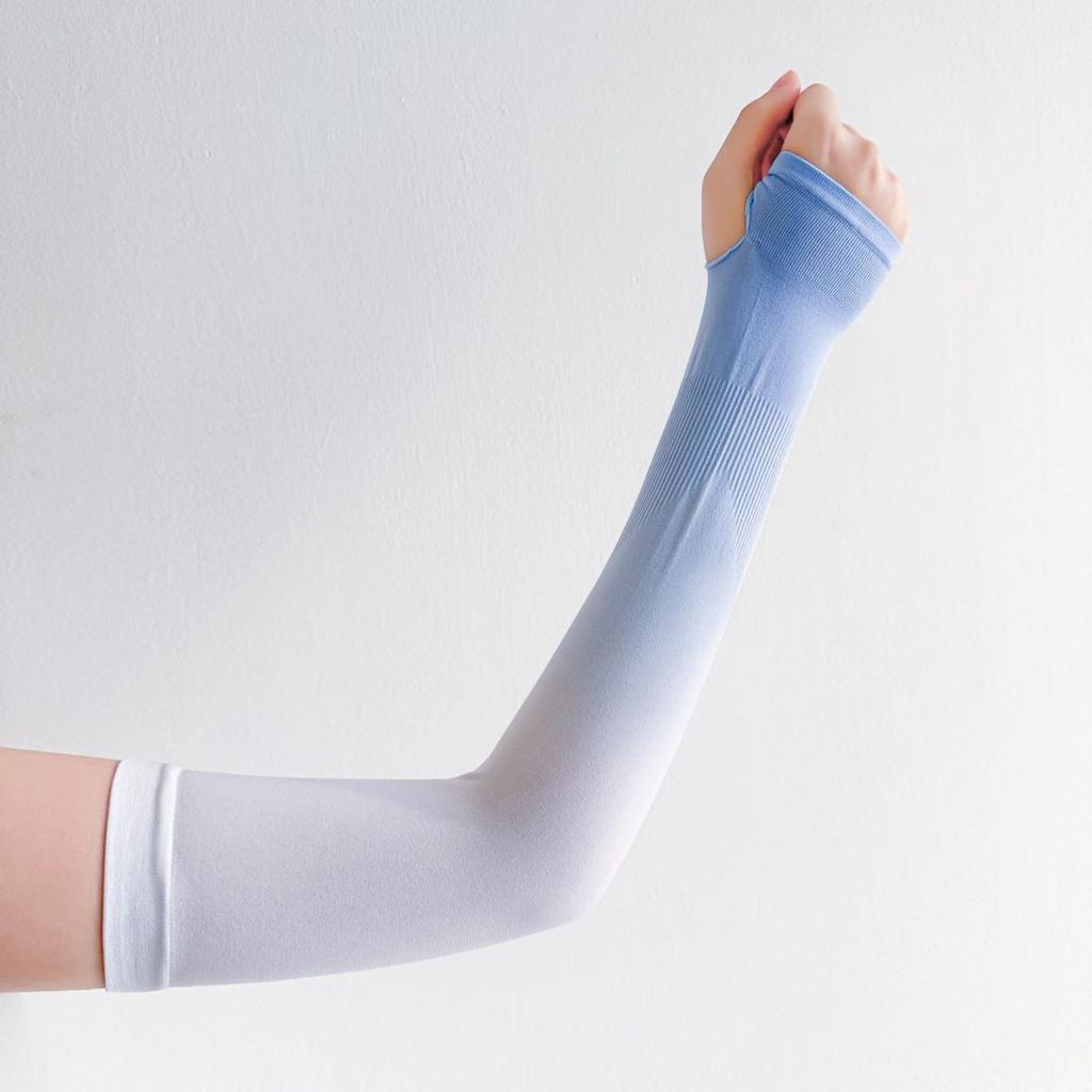 Unisex Summer UV Protection Arm Sleeves Gradient Color Ice Silk Cooling Sleeves