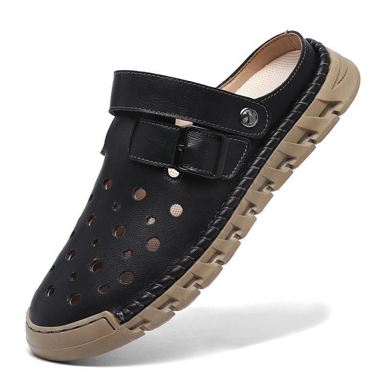

20252025 Large size sandals men s summer casual slippers dual-purpose thick-soled outer wear non-slip beach shoes 38