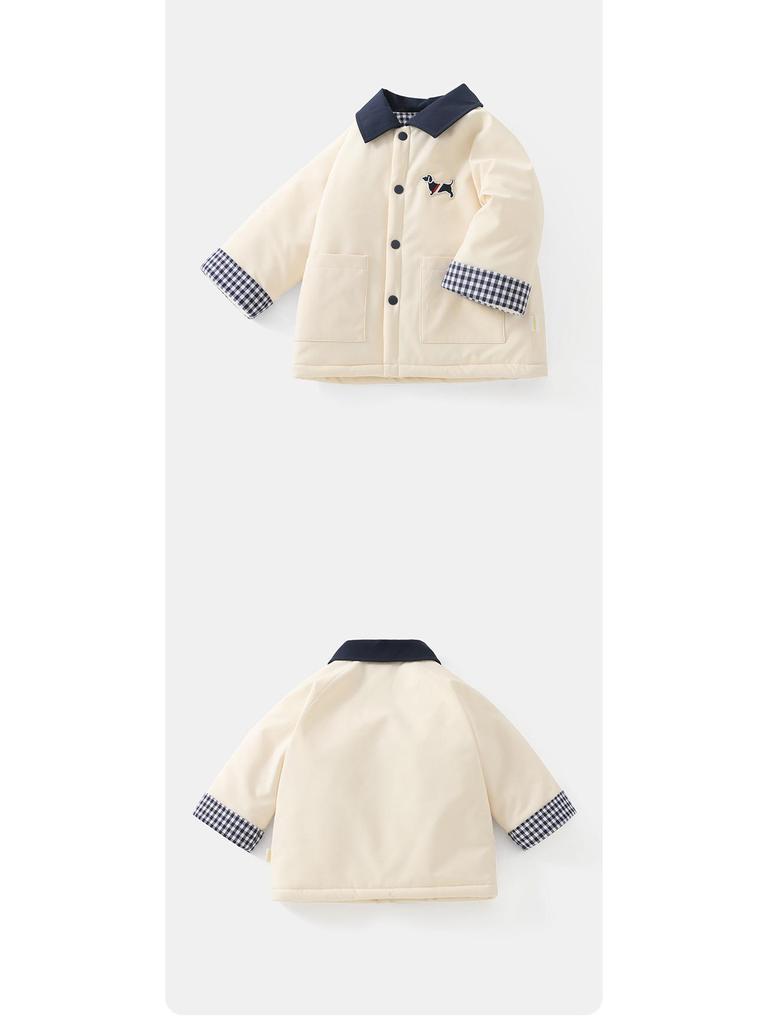 DUUDUU 2025 New Style Infant & Toddler Jacket - Fleece-Lined Korean Style Cotton Coat for Baby Boys