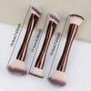 1Pc Dual-Ended Foundation & Blush Brush Soft Bristle, For All Skin Types Perfect For Flawless Application Of Liquid, Cream, And Powder Makeup Brush