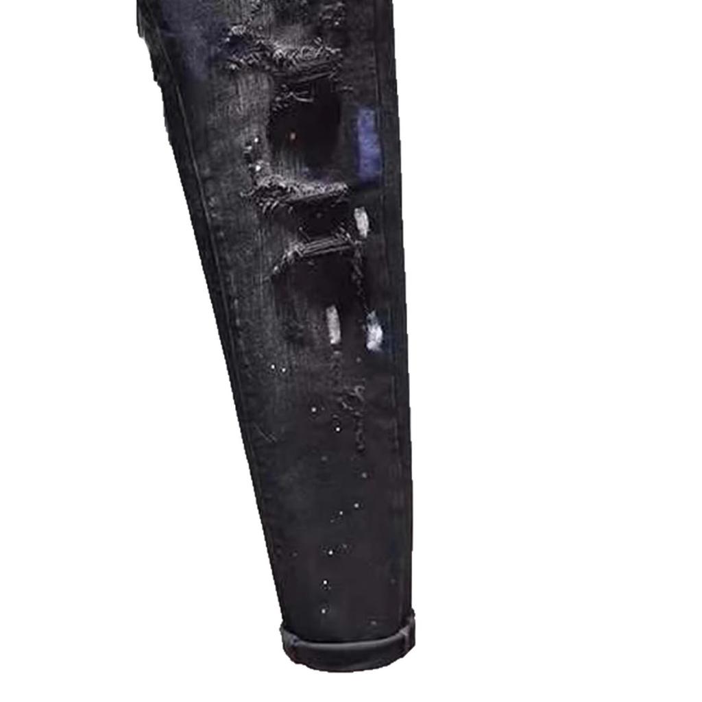 European and American trendy brand ripped jeans men, splashing ink paint point elastic slim-fitting small-footed denim trousers