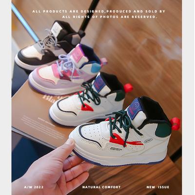 Crianças sapatos esportivos para meninos tênis casuais primavera outono nova alta superior antiderrapante meninas sapatos de tabuleiro crianças sola macia sapatos de bebê