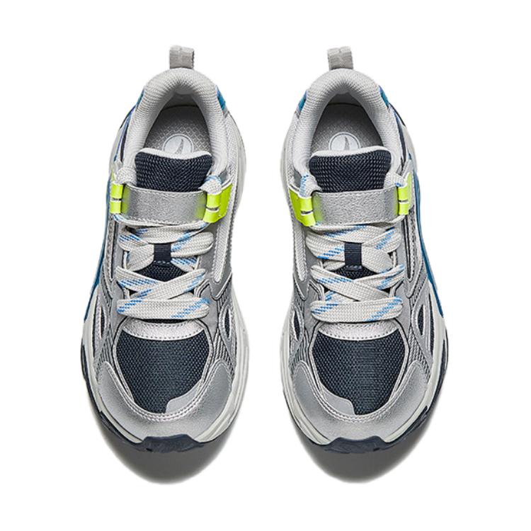 Anta Comfortable Versatile Non-Slip Shock Absorbing Kids Casual Shoes Kids Casual Shoes Gray Blue A12448858-2