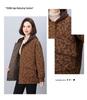 2024 Women's Retro Print Cotton Jacket - Winter Style, Plus Size, Loose Fit, for Middle-Aged and Elderly Moms