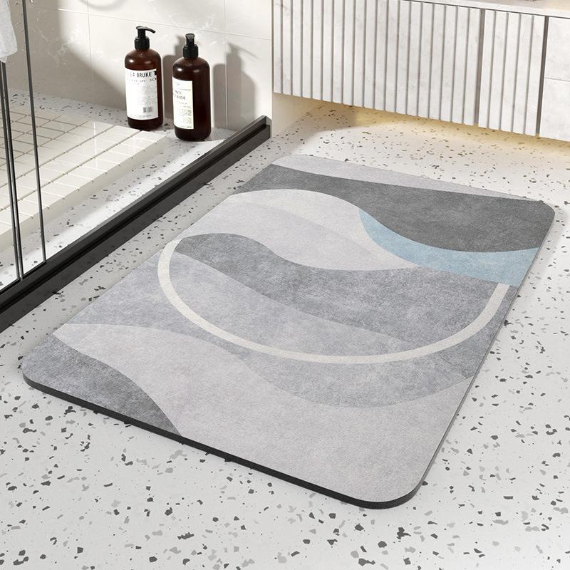 Modern Simple Toilet Absorbent Quick Dry Dirty Mat Bathroom Door Non-slip Wear-resistant Diatom Mud Mat