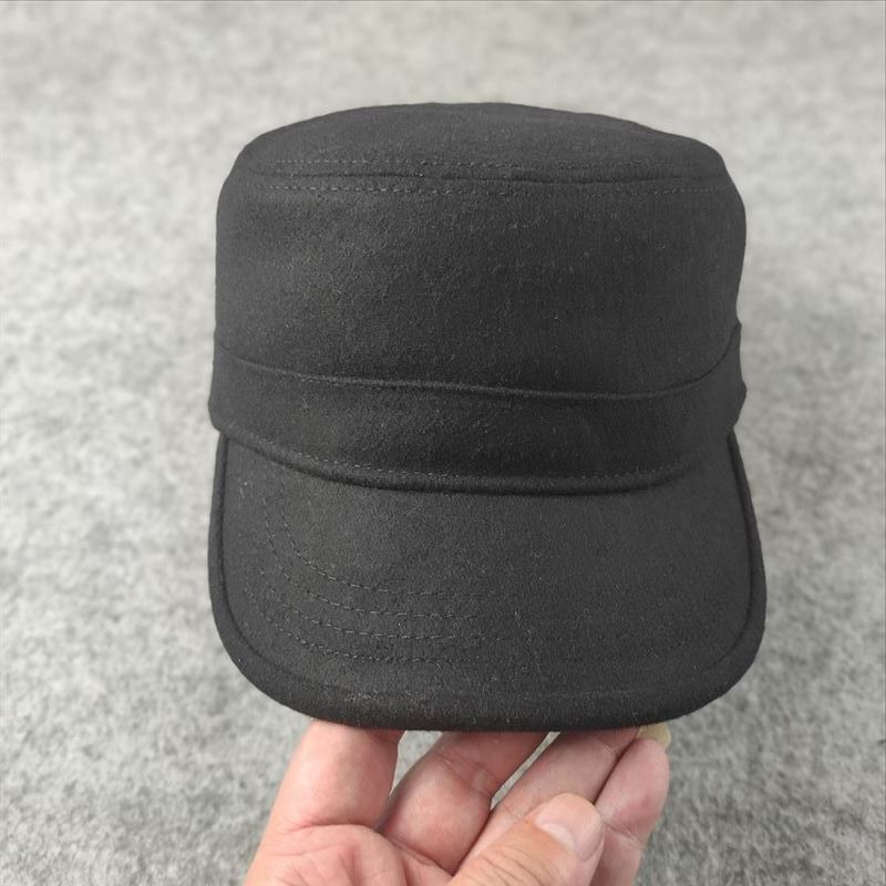 Adjustable Solid Color Minimalist Flat Top Cap - Casual Style, Large Head Size, Men's Hat for Middle-aged and Elderly, Autumn and Winter Warmth