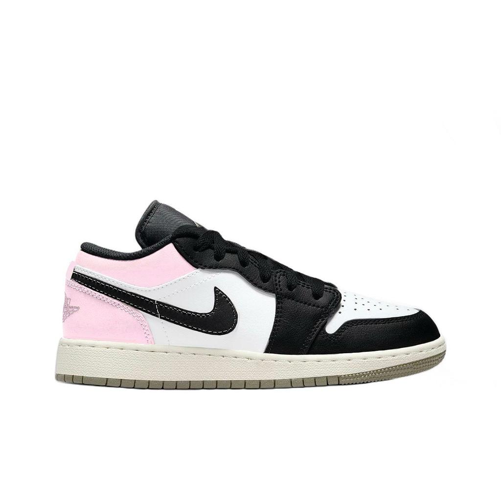Jordan Air Jordan 1 Cherry Blossom Pink Leather Abrasion Resistant Low top Basketball Shoes Unisex Pink 553558-092(Team1119-)