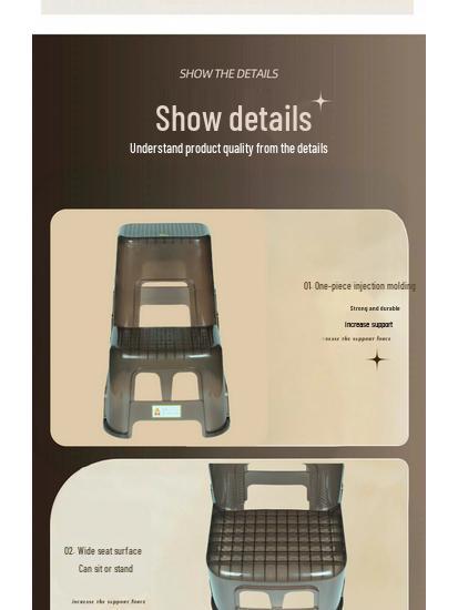 Two-Step Car Wash & Beauty Stool - High/Low Footstool, Thick Plastic, Multi-Purpose Ladder for Home