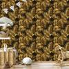 Flowers and Leaves Wallpaper Ochre, Gold, Black and Brown 50x1000