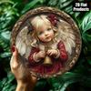 Vintage Angel Golden Wings Framed Metal Tin Sign, Beautiful Bar Pub Wall Decor, Christmas Home Gift