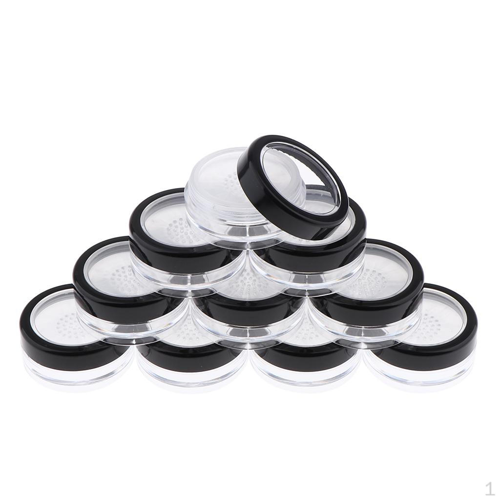 10 Pieces 10g Plastic Empty Case, Makeup Jar , Blusher Cosmetic Containers with and Lids