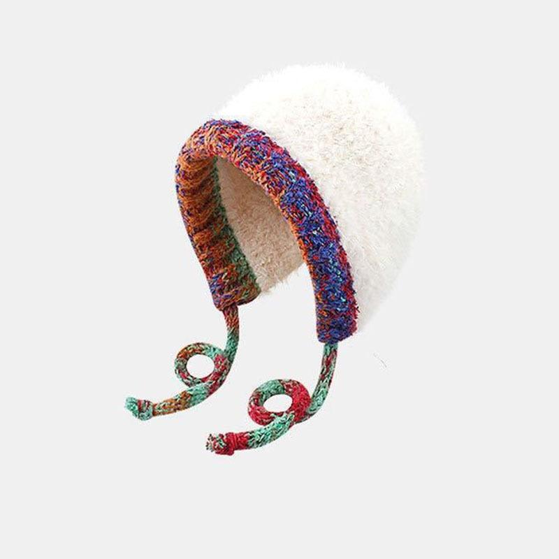 Fashion Hat Bucket Hat for Women Winter Pullover Hat Warm Earmuffs Bucket Hat Cold-Proof Panama Cap
