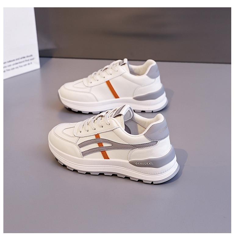 Thick Soled Comfortable Sports Shoes for Women, Versatile Casual White Shoes, Eye-catching Little Dad Shoes