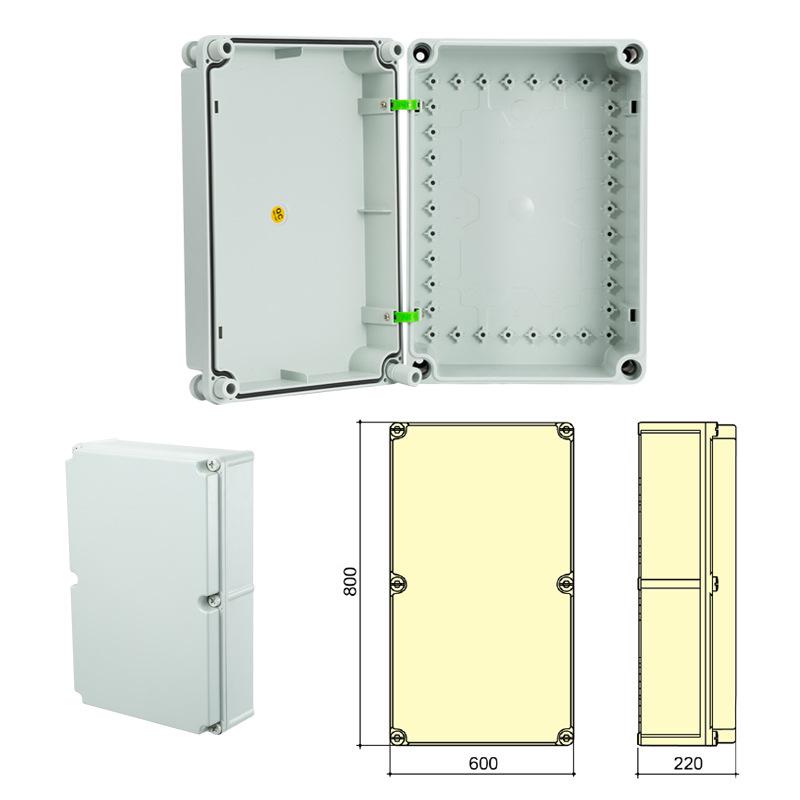 Outdoor Waterproof ABS Power Supply & Monitoring Socket Box with Wiring Terminal & Button