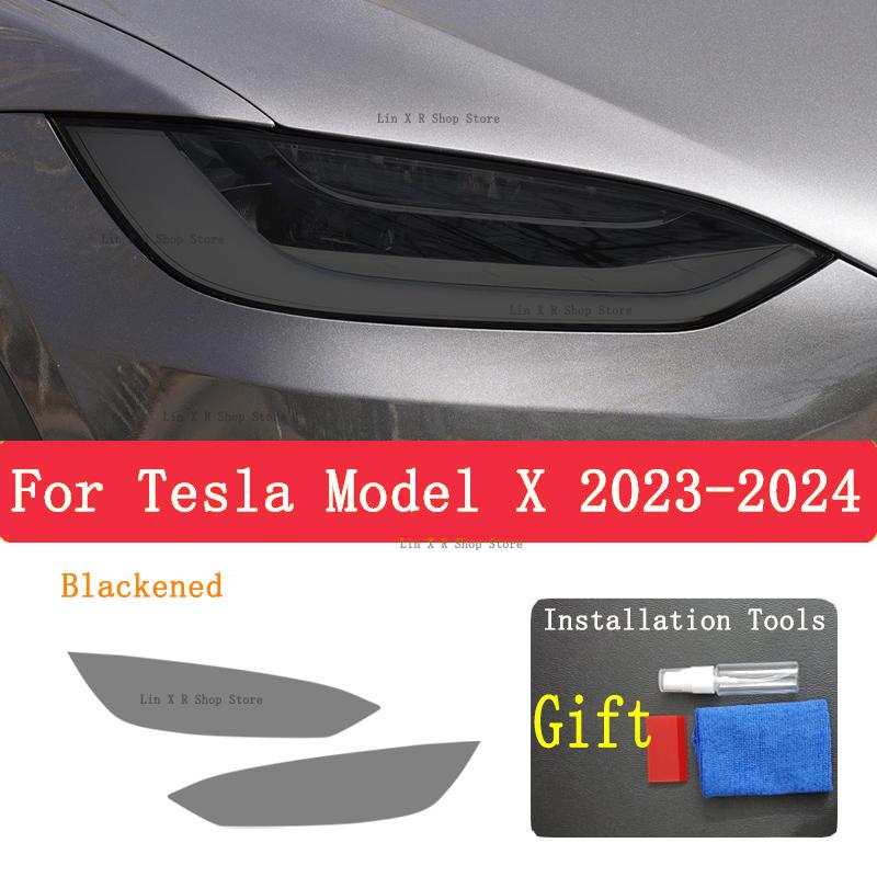For TESLA Model X  2024 Car Exterior Headlight Anti-scratch Front Lamp Tint TPU Protective Film Repair Accessories
