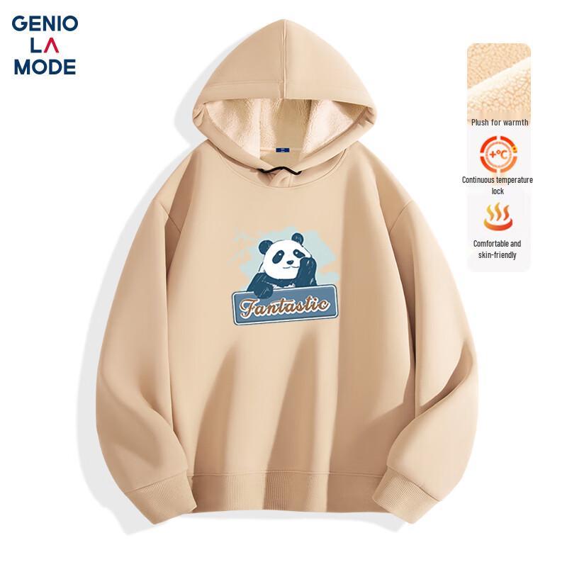 

GENIOLAMODE Men s Lamb Fleece Hooded Sweatshirt L