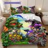 Dinosaur Vs Zombies Epic Clash Three-piece Set (1 * Duvet Cover + 2 * Pillowcase, Without Core) 2D Flat Christmas Birthday Gift