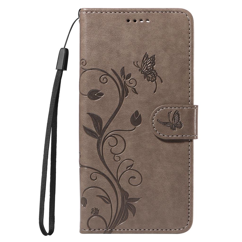 For Sony Xperia 10 VI PU Leather Cases Flower Pattern Wallet Stand Phone Cover with Strap