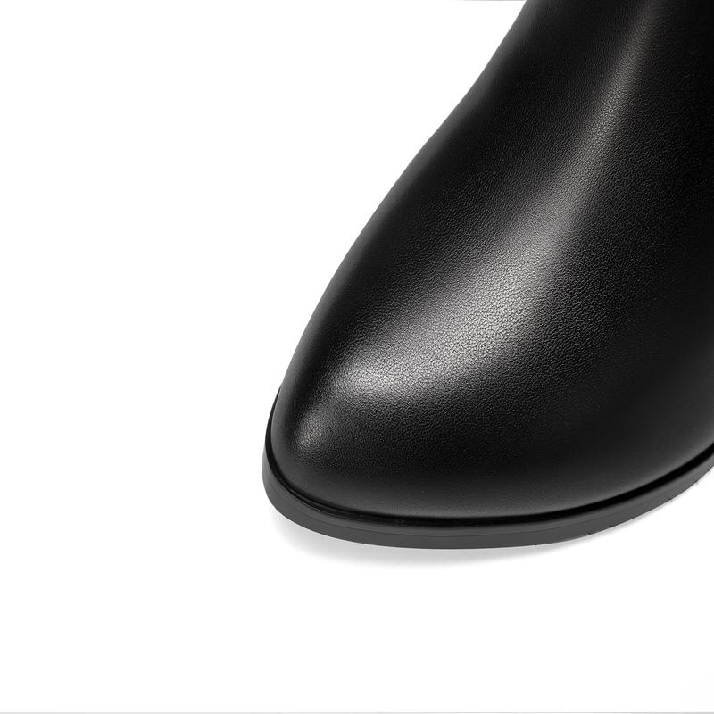 Fashion Kaky's New Pointed Thick High Heels, Genuine Cowhide, Large Size Women's Boots, Long Boots, High Sleeve Boots, Over Knee Boots,
