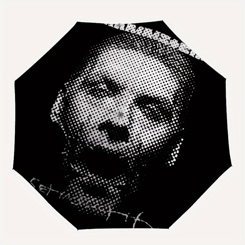 

1pc RAMMSTEIN Design Automatic Open/Close Umbrella - Compact Travel Umbrella, Perfect Gift for Friends -Intricate Design Umbrella yy250811054