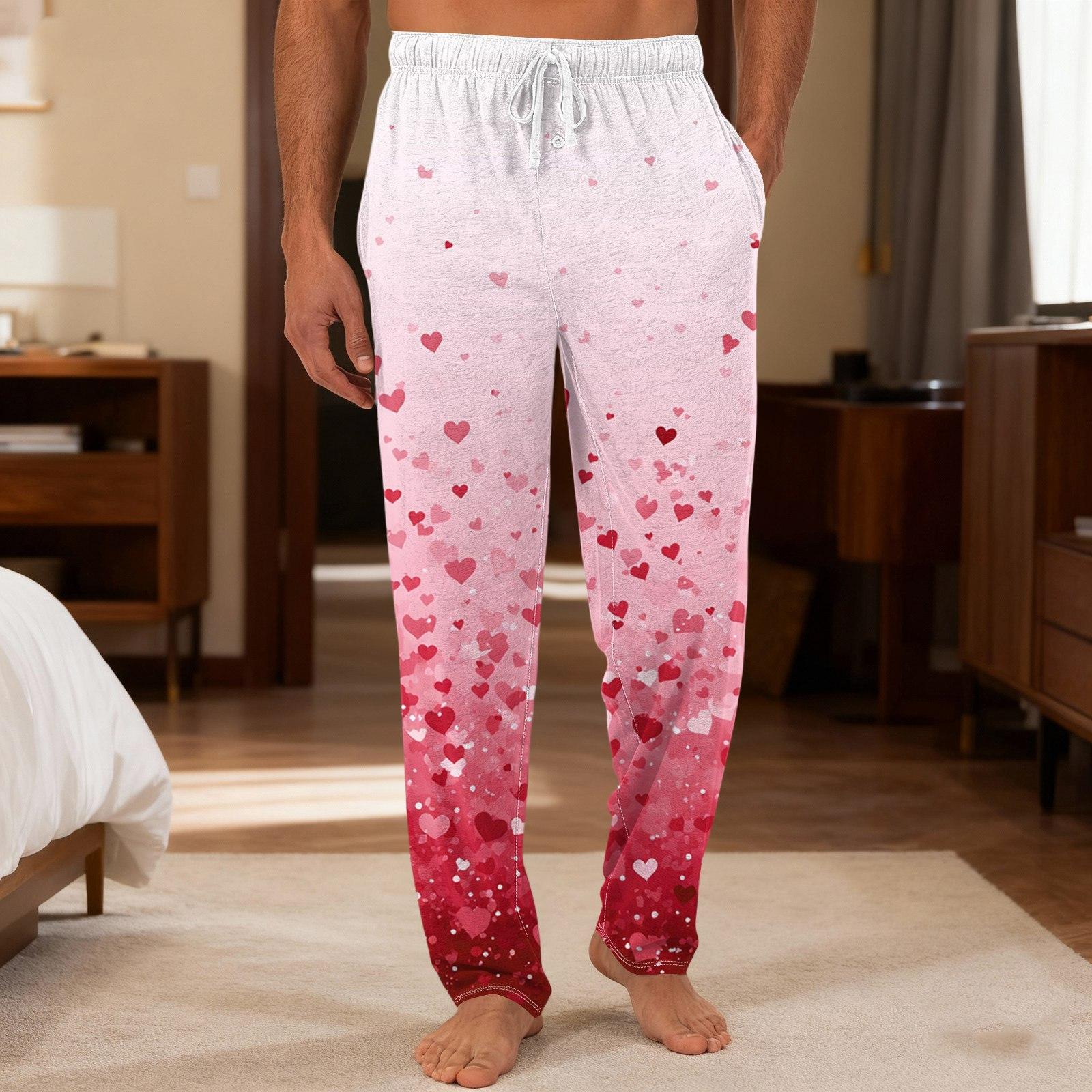 

Чоловічі повсякденні штани з кишенями на кулісці, штани для дому та сну L рожевий