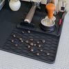 Silicone Coffee Machine Mat Non-Slip Heat Resistant Bar Tray with Removable Drying Rack Spill-Proof Cafe Accessories