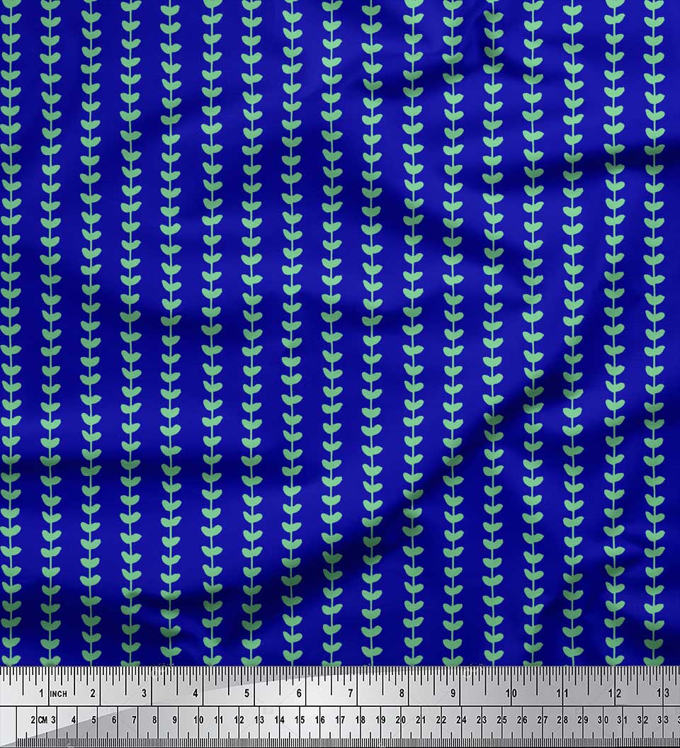 

Soimoi Gray Japan Crepe Satin Fabric Leaves Leaves Printed Fabric 1 metre 42 Inch 42 Inch Wide - Poly Crepe синій