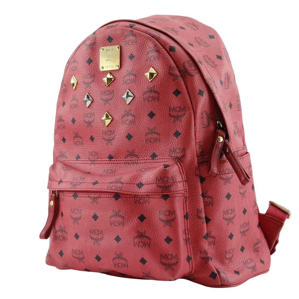 MCM Plecak Daypack z logogramem MWK1 SVE02 Kolce różowy PVC Damski Używany