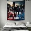 Chicago Fire Wall Tapestry Aesthetic Wall Hanging Printed Fabric Blanket Decorative Tapestries for Bedroom Living Room Home Decor
