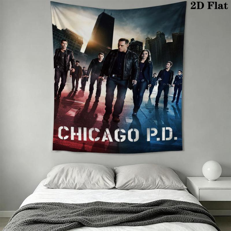 Chicago Fire Wall Tapestry Aesthetic Wall Hanging Printed Fabric Blanket Decorative Tapestries for Bedroom Living Room Home Decor