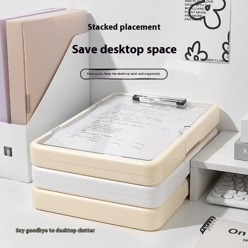 Multi Functional A4 Folder Large Capacity Korean Integrated Document Board File Organizer Simple Clamp Storage Box