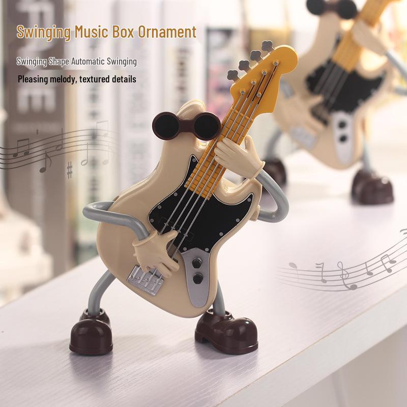 Creative Rocking Guitar & Violin Music Box Ornament - Perfect Birthday Gift for Students & Kids