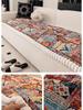 Bohemian Style Sofa Cushion Thick One-piece Anti Slip Sofa Cover Autumn Winter Soft Mat Window Sill Cushion Multi-purpose All Season Universal Cover