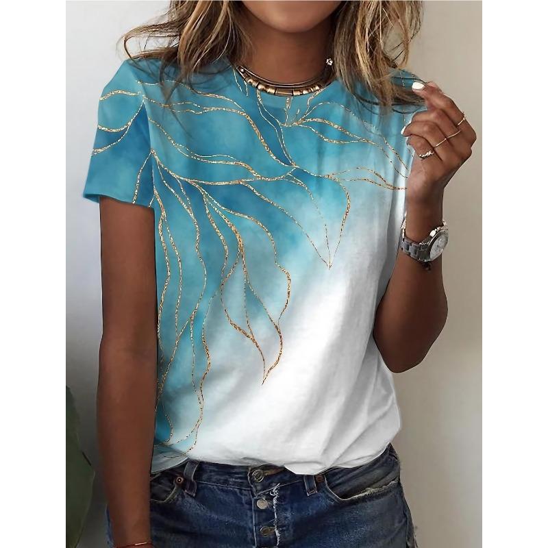 Summer Women's T shirt 3d Print Floral Graphics Tees Casual Short Sleeve Tops Fashion O-Neck t shirt for women Flower texture