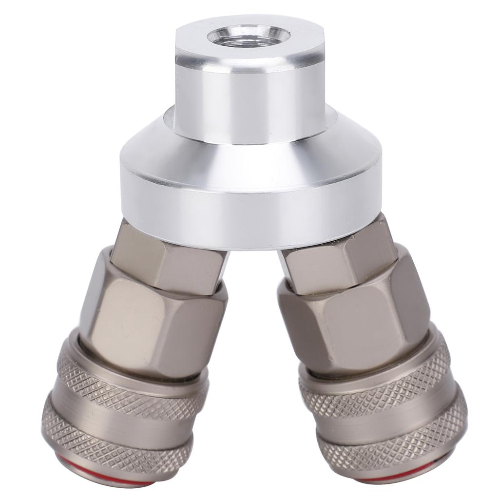2 Way Connector Chrome Plated Pneumatic Component Carbon Steel G1 4in Thread Quick Coupler