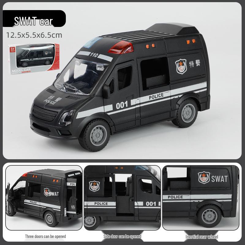 Inertia Action Vehicle Set: Openable Door Ambulance, Police Car, SWAT, Fire Truck Model Toy for 3+ Boys - Tesla TSL Inspired