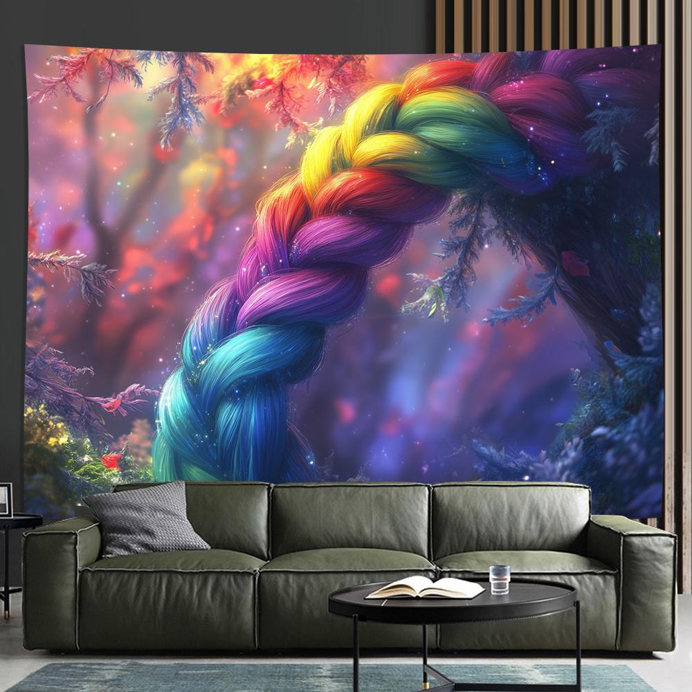 

Forest Color Rope Knot Digital printing polyester wall hanging tapestry decorative Living room bedrooms Office background gift 74x94cm(29x37in)