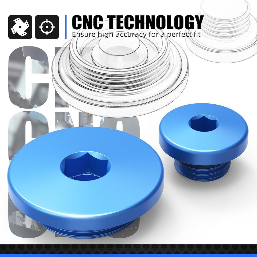 Aluminum Engine Crankcase Cover Plugs Kit Compatible with Yamaha YZ450F 2006-2009 YFZ450 2004-2009 YFZ450 2012-2013 WR250F 2003-2014 WR450F 2003-2015