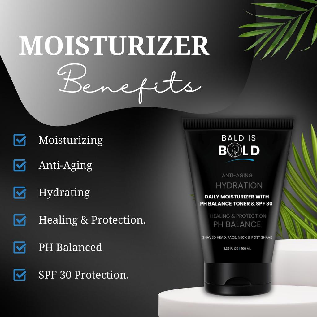 Tägliche Feuchtigkeitspflege mit pH-Toner & LSF 30 Für Glatzköpfe |100ml