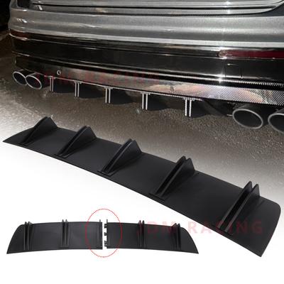 Universal Car Rear Bumper Lip ABS Double Wing Rear Shark Chassis Fin Style Curved Bumper Lip Diffuser Anti-collision 2 In 1